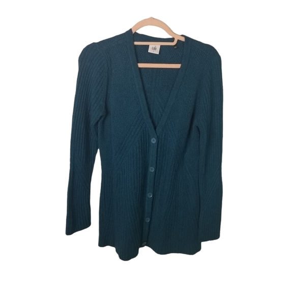 Cabi 3712 teal deco cardigan sweater - Picture 2 of 8